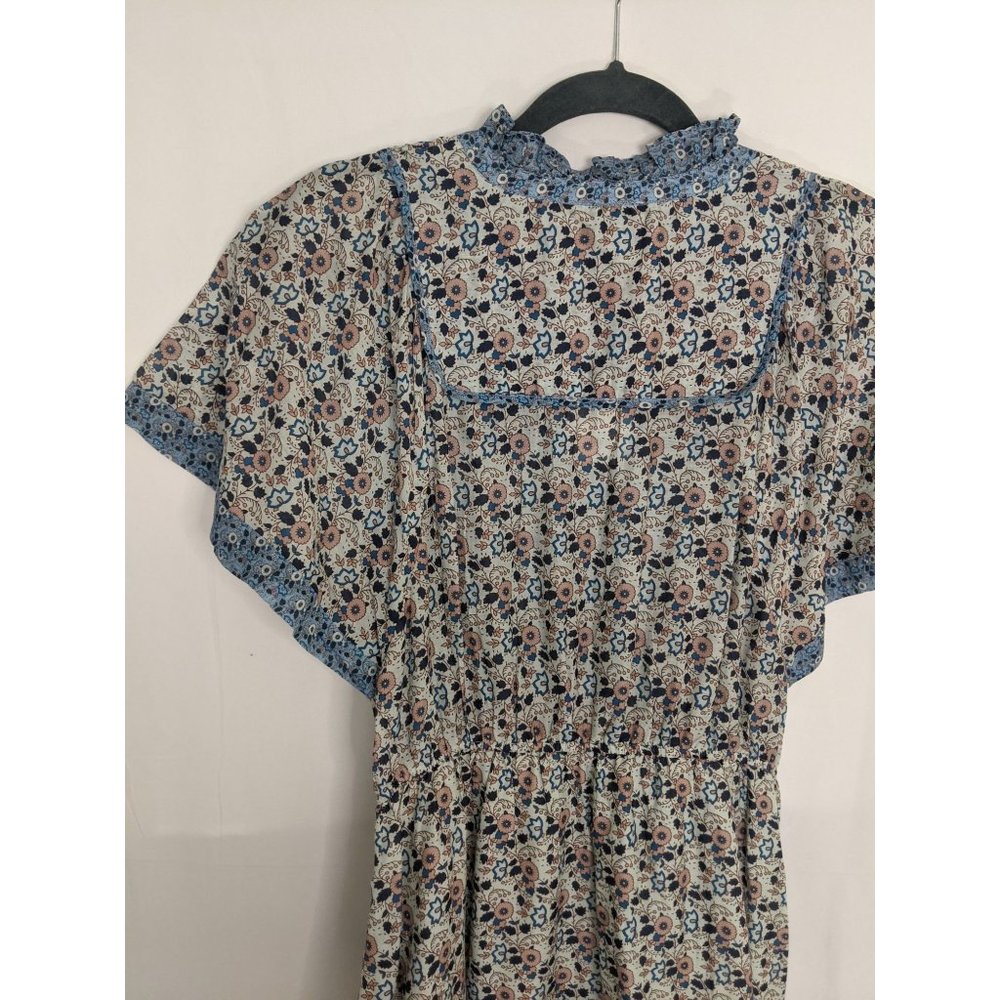 NWT Anthropologie Othilia Titania Flounced Maxi Dress S Blue - Picture 6 of 11